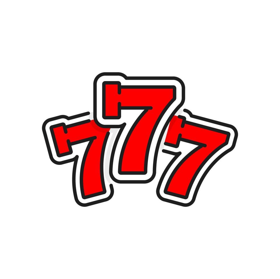 Lucky sevens combination, 777 casino element icon vector