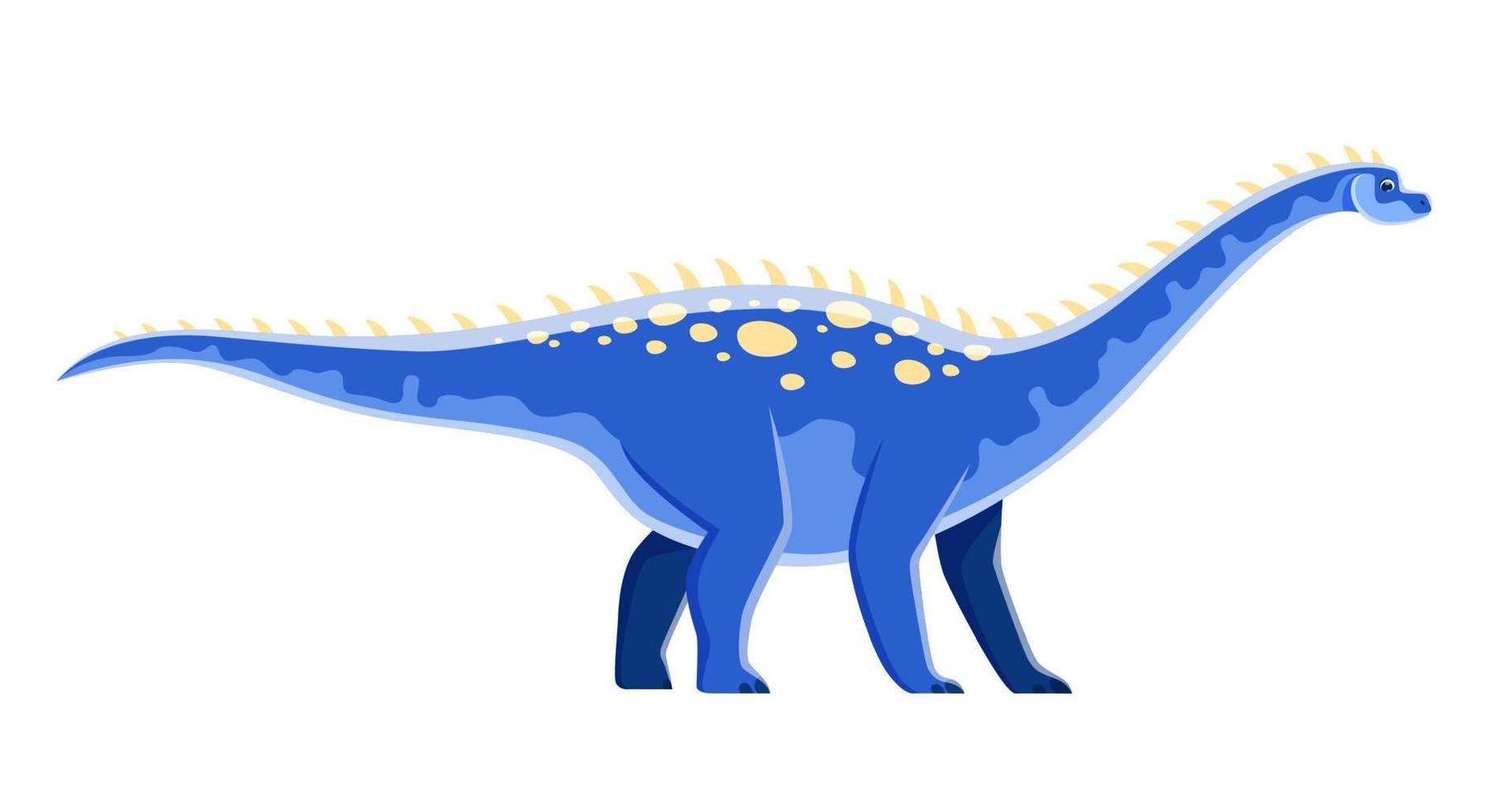 Cartoon Ampelosaurus dinosaur character, cute dino vector
