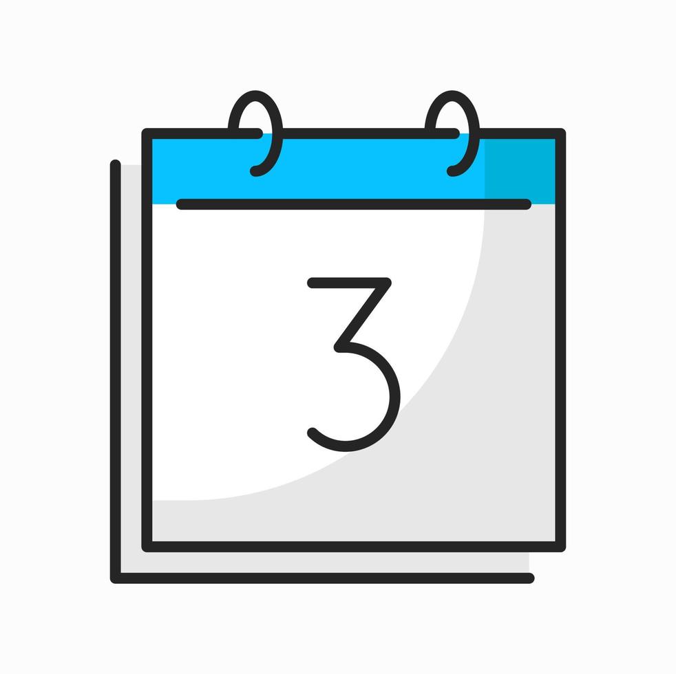 Spiral calendar 3 day date, agenda schedule icon 22231109 Vector Art at
