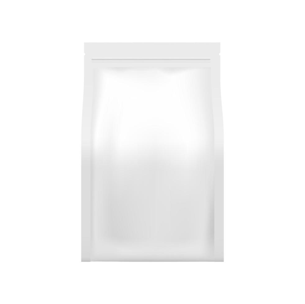 Realistic polymer and paper sachet pack, 3d vector
