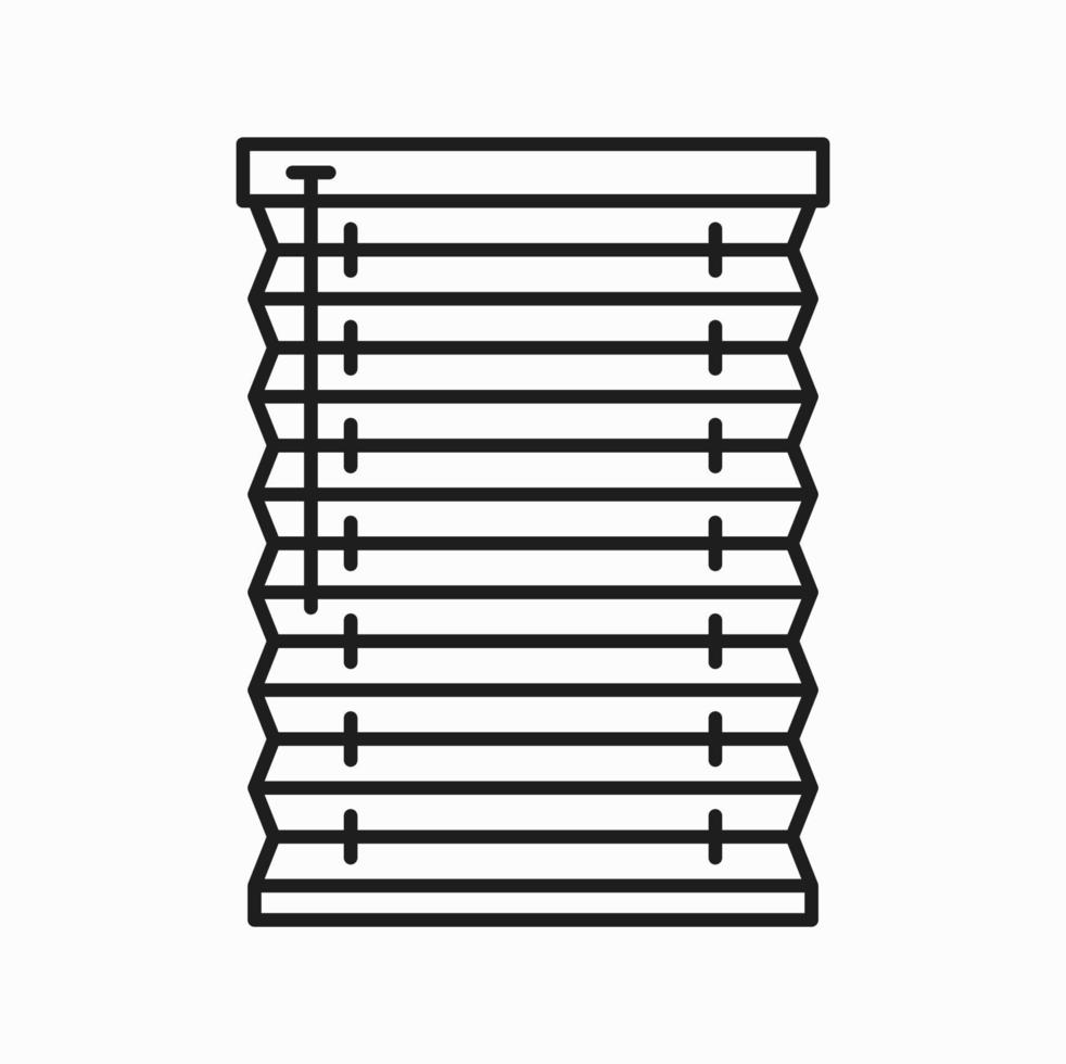 Window horizontal blind, roller shade line icon vector