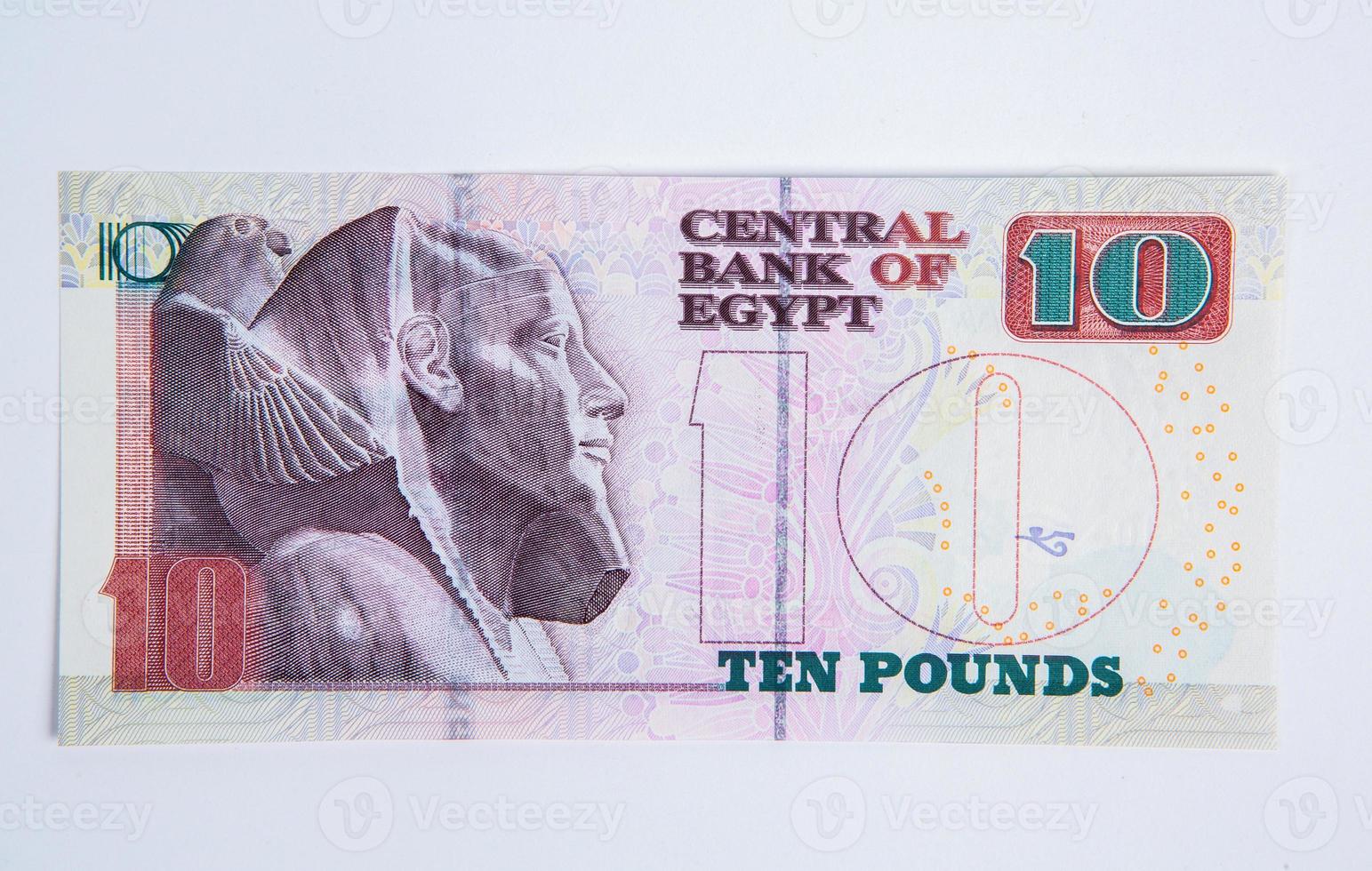 A banknote of 10 Egyptian pounds. The national currency of Egypt photo