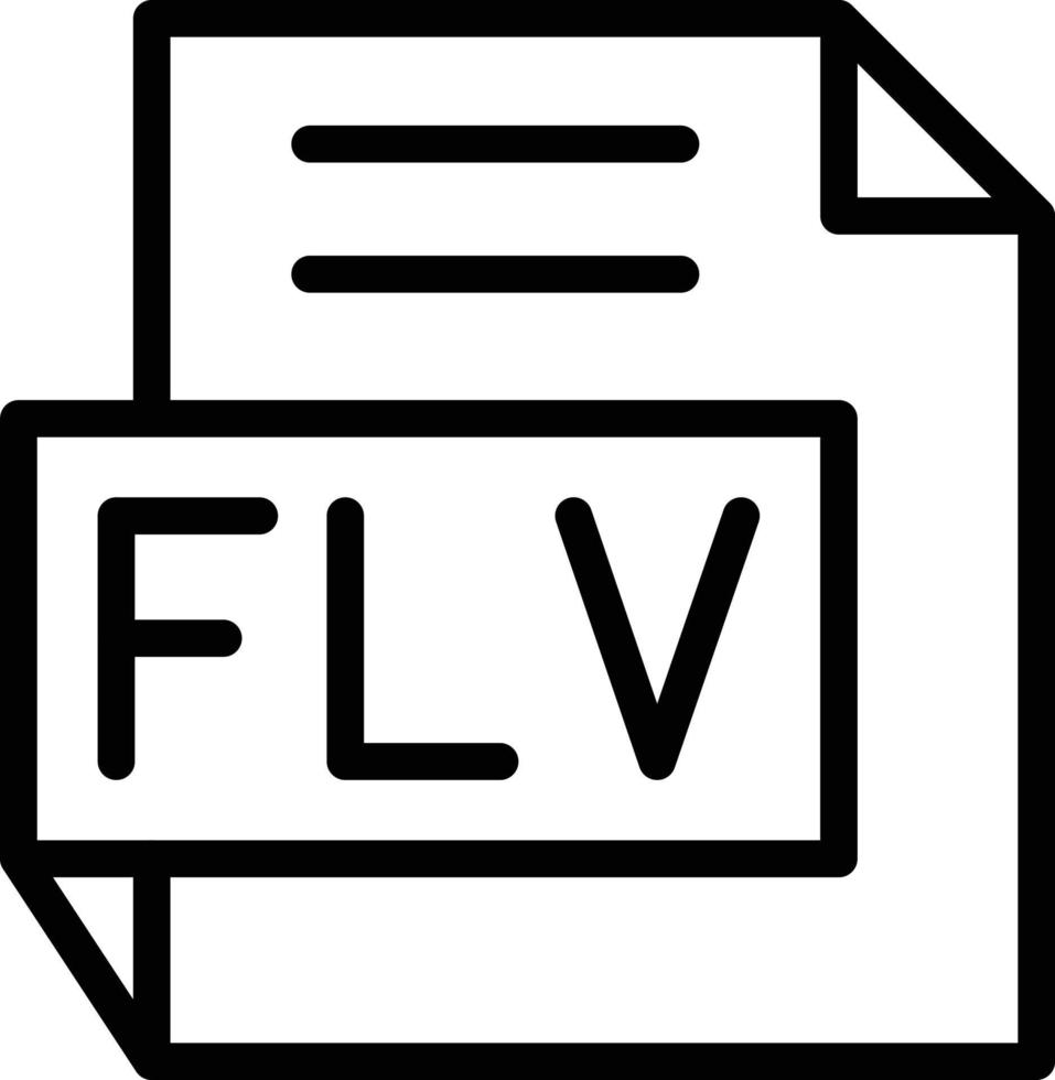 vector diseño flv icono estilo