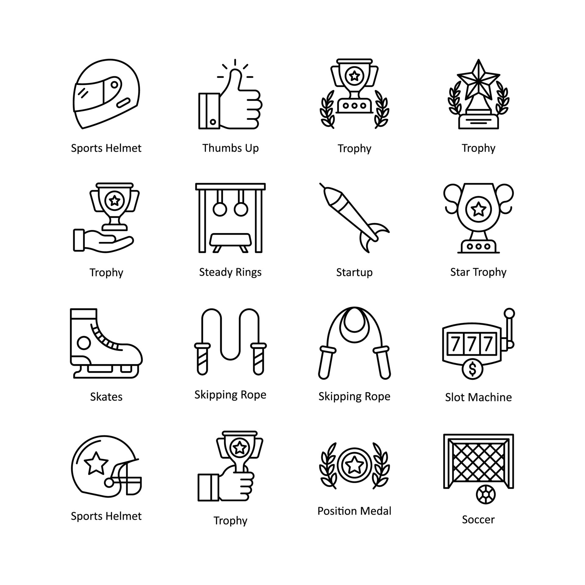 Sports And Awards vector outline Icon Design illustration. Sports And Awards Symbol on White