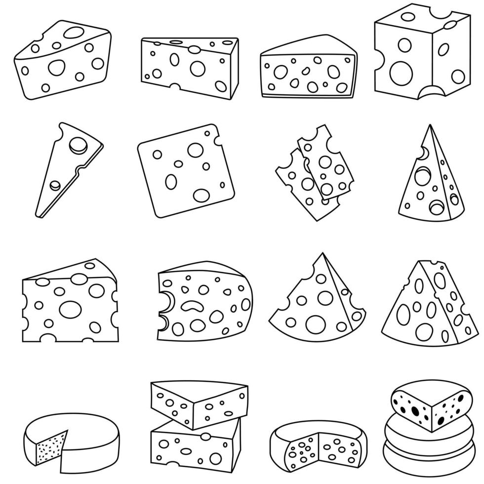 Cheese icon vector set. Milk product illustration sign collection. Food symbol. Cheese farm logo.