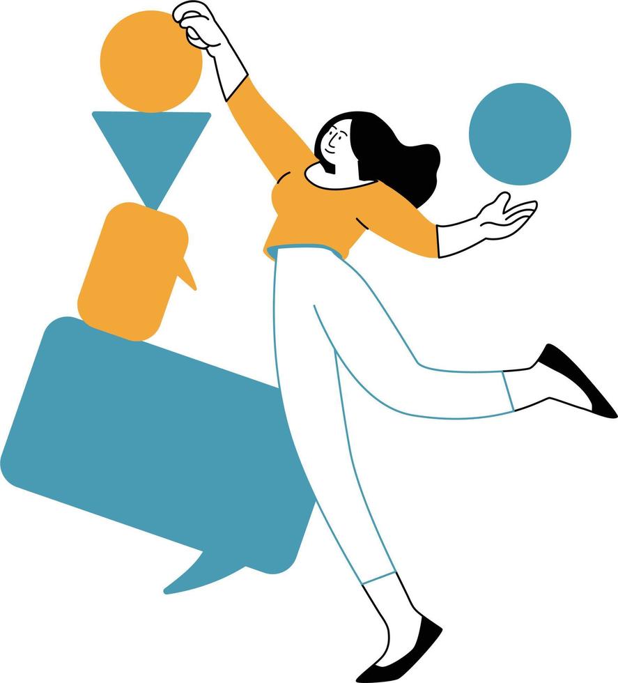 mujer de negocios con habla burbuja aislado icono vector ilustración diseño vector ilustración diseño