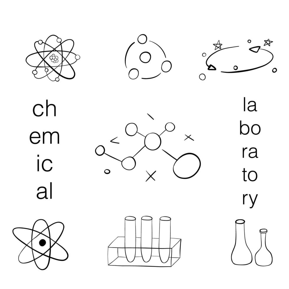 Chemistry laboratory molecule atom and chemical compound vector