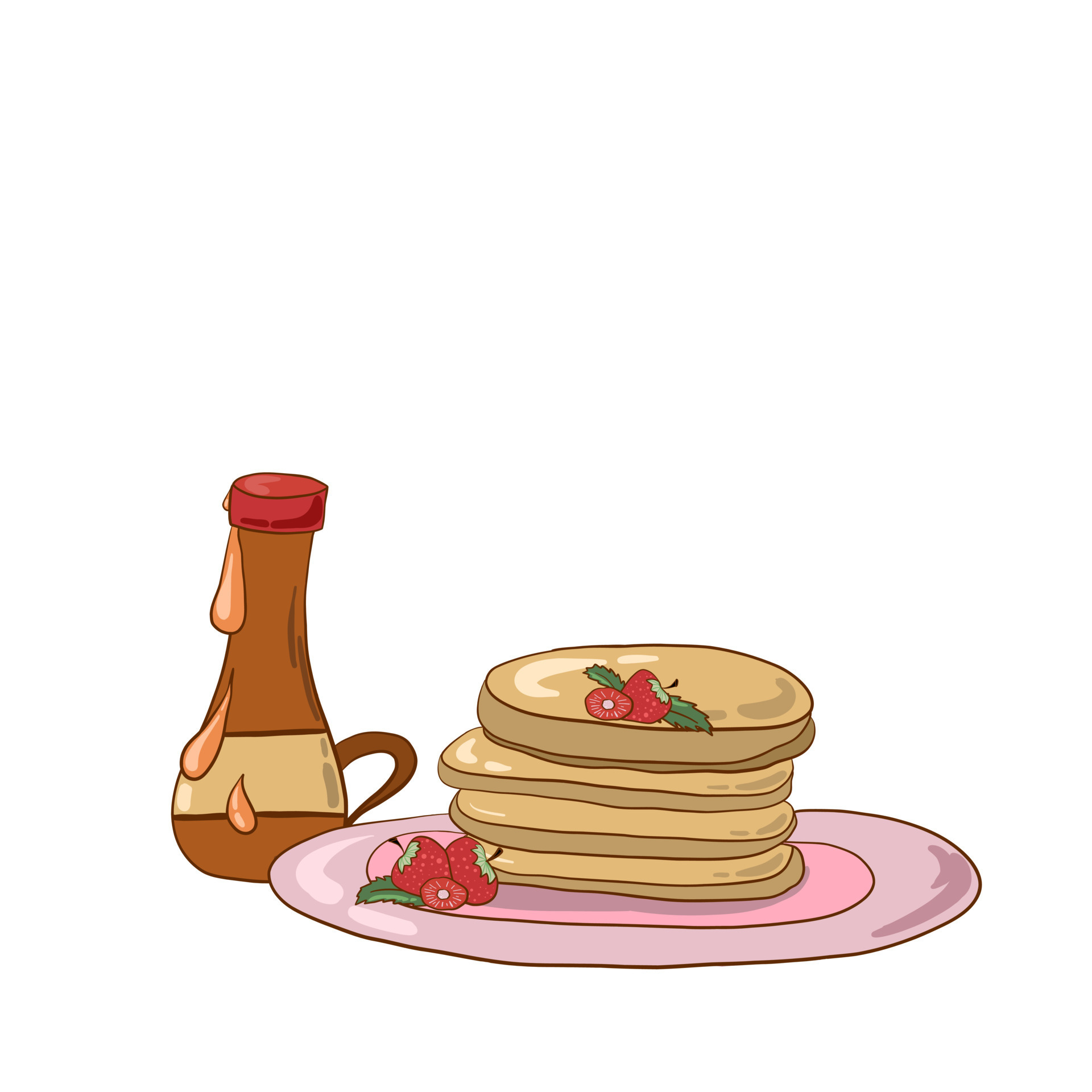 Maple sirup pancakes with berries and mint 22231907 Vector Art at Vecteezy