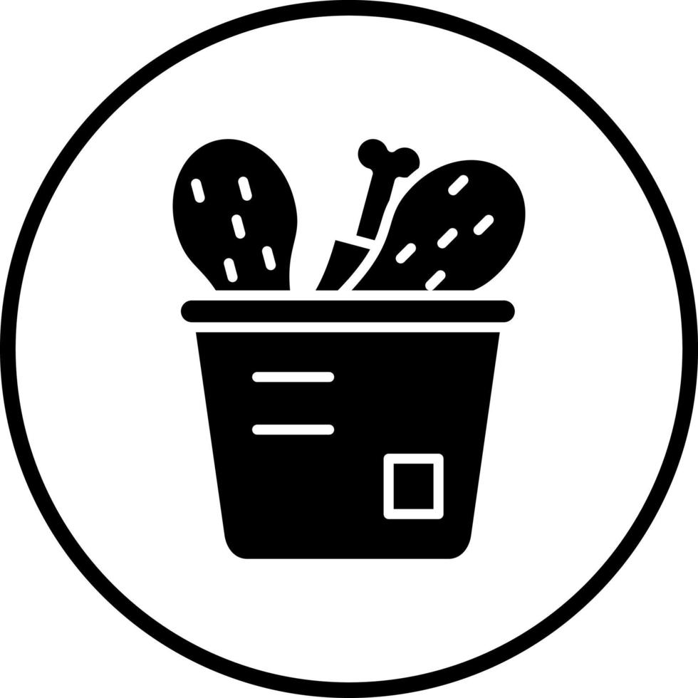 Vector Design Chicken Bucket Vector Icon Style