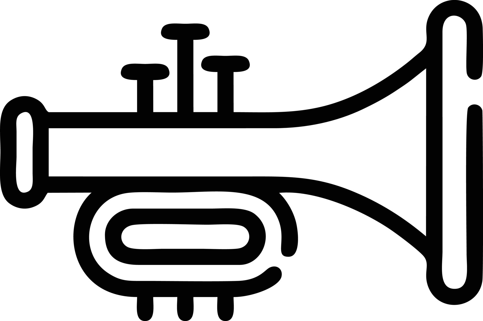 trumpet instrument icon symbol design vector image. Illustration of