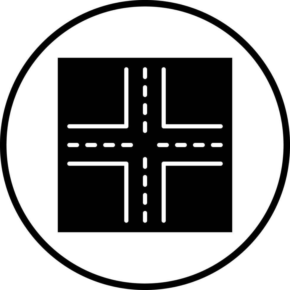 Vector Design Four Way Intersection Vector Icon Style