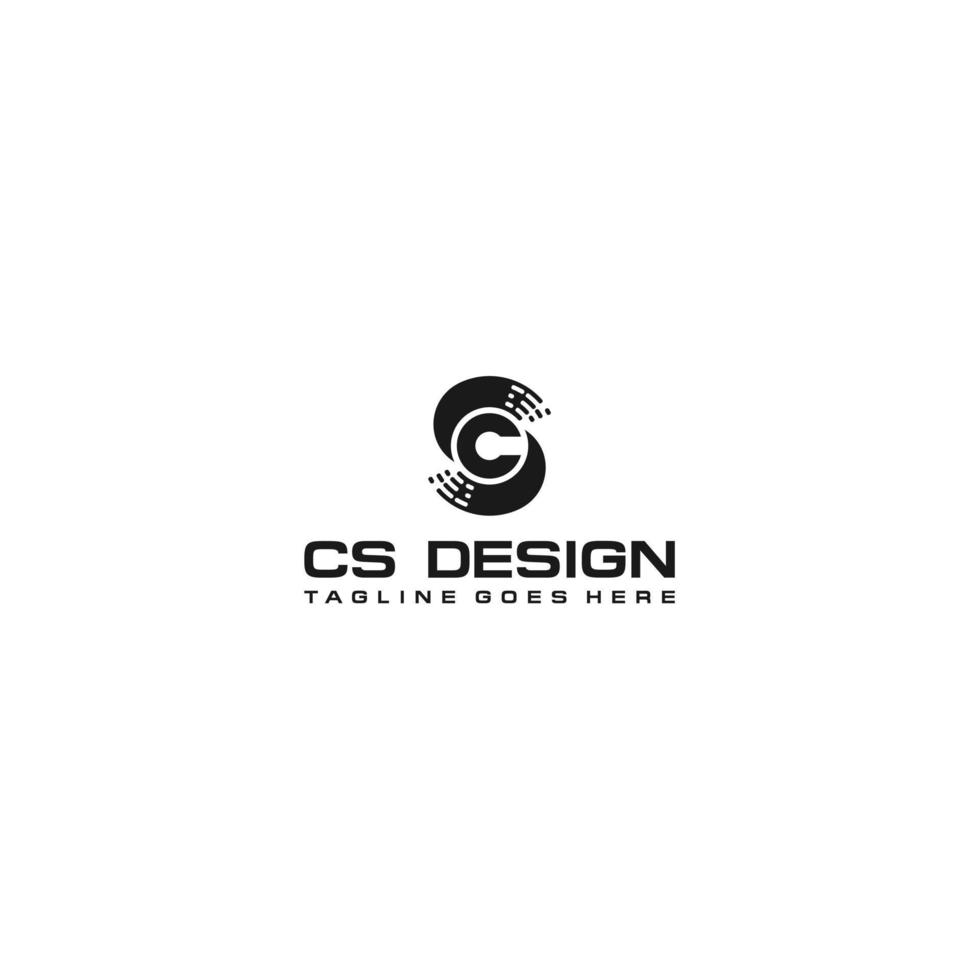 Letter SC CS tech logo design vector