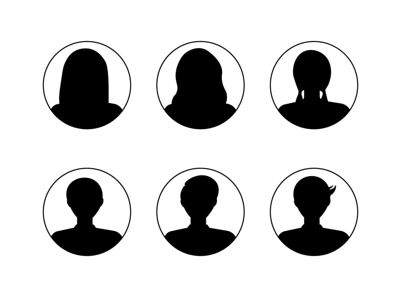 Profile avatar icon set vector