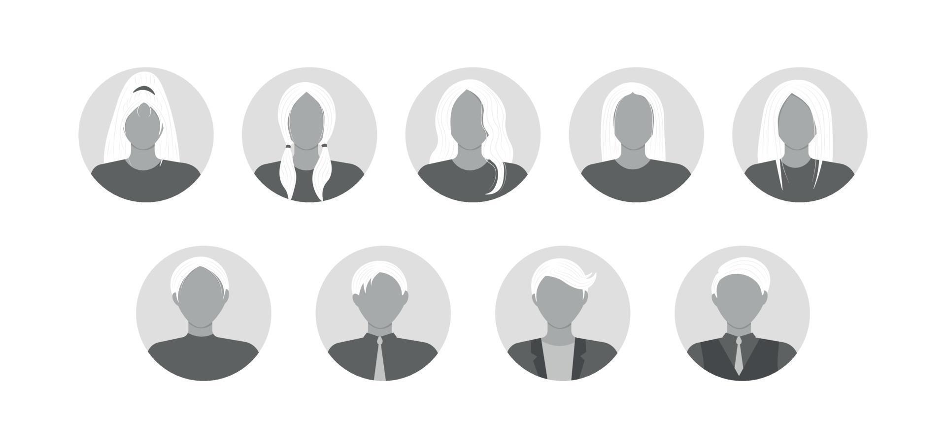 Man and woman avatar photography placeholder icon set vector