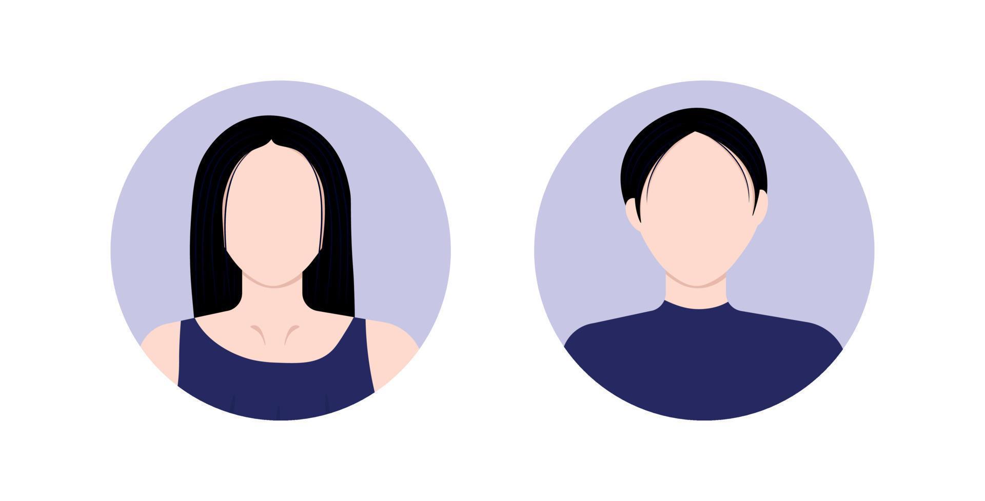 Man and woman avatar icons vector