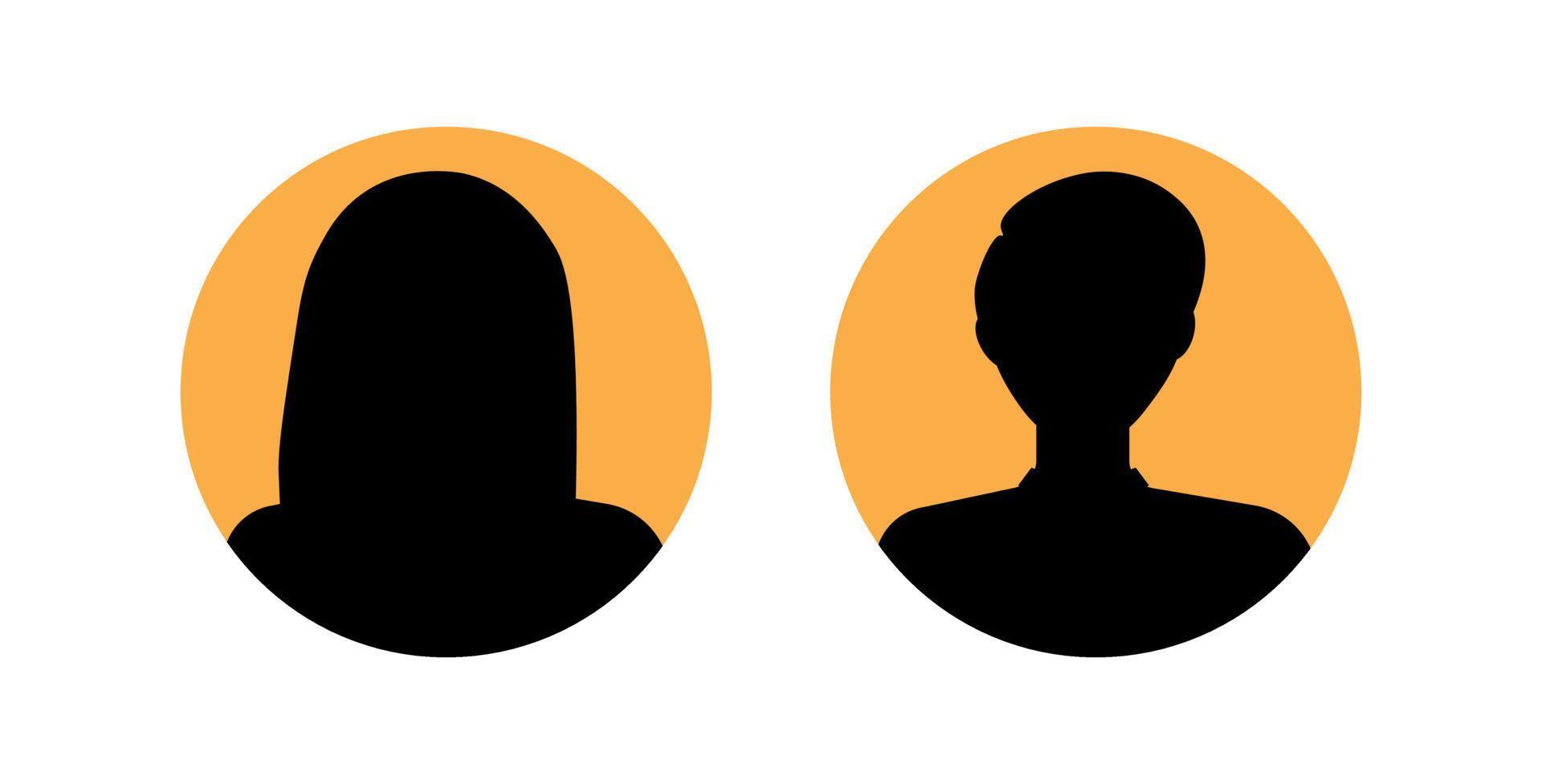 Man and woman avatar icons for profile vector