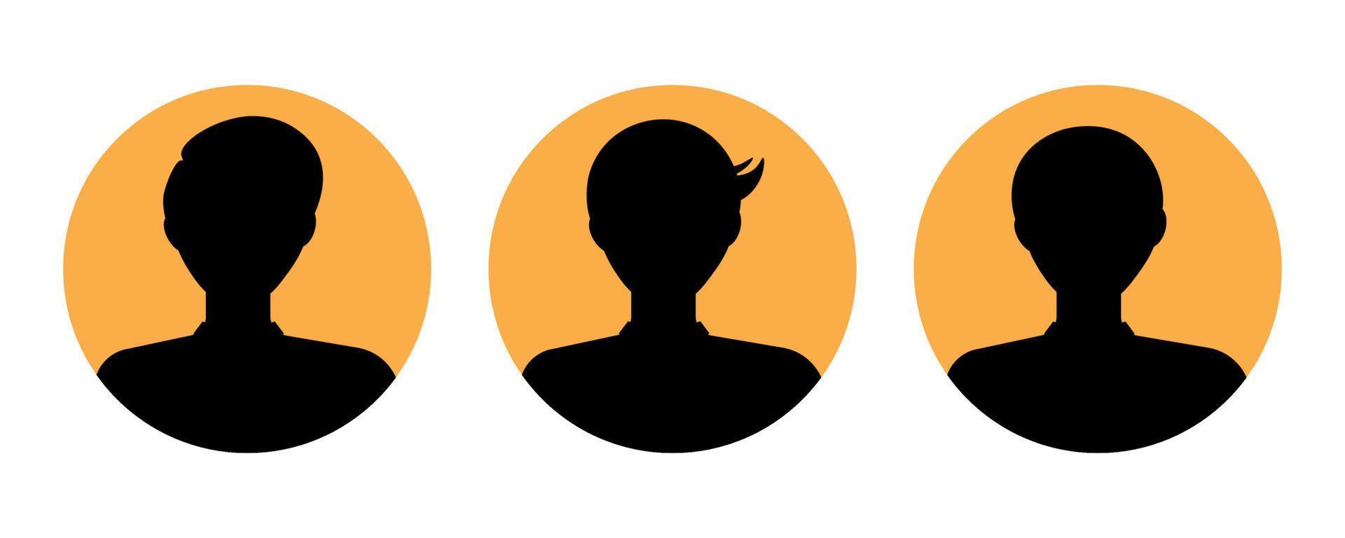 Male character profile icon set vector