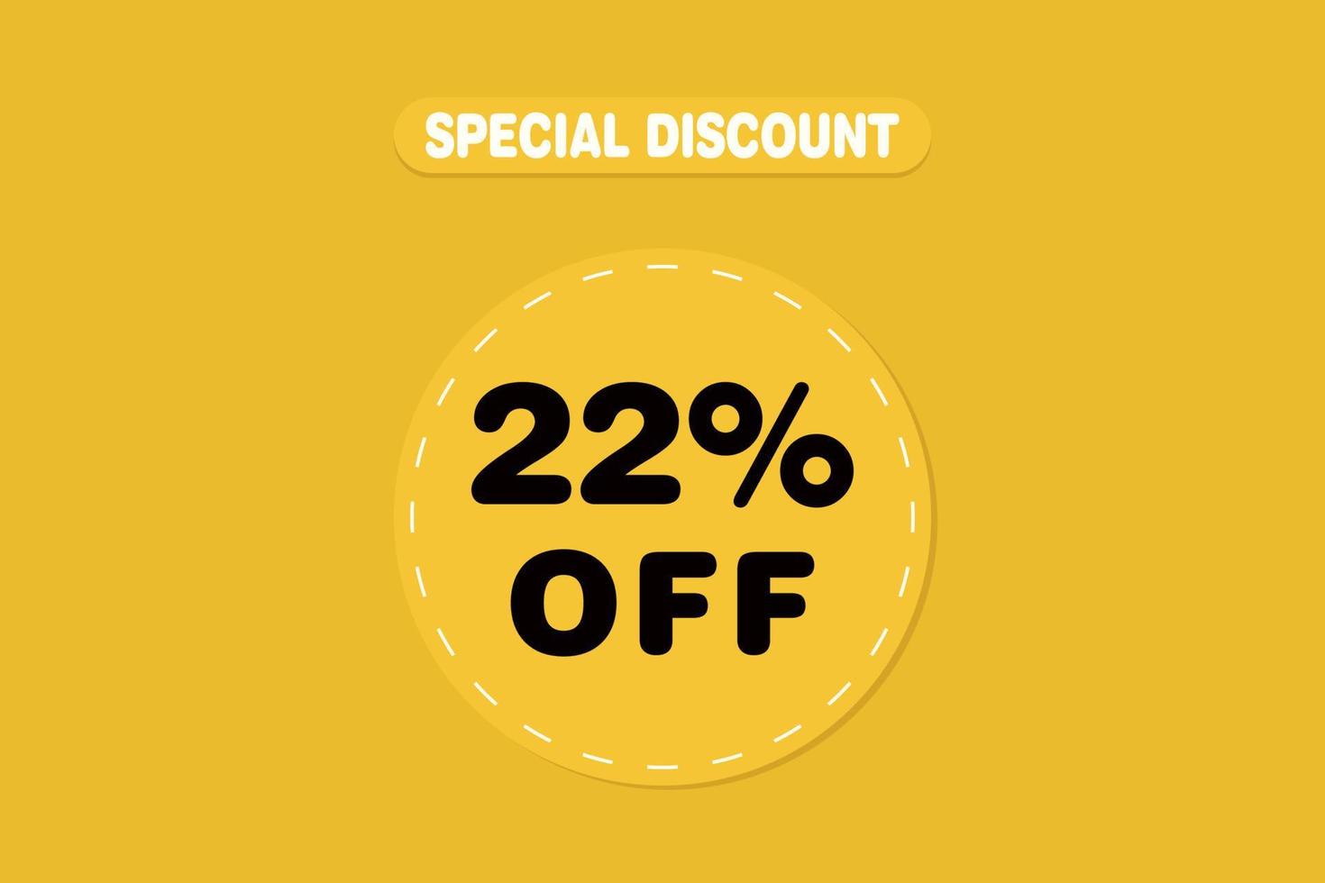 22 percent Sale and discount labels. price off tag icon flat design. vector