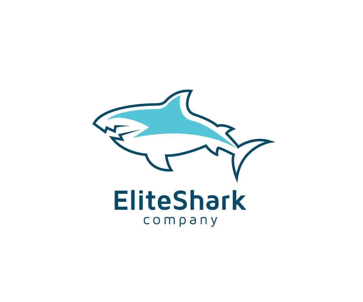 Shark fish logo illustration vector