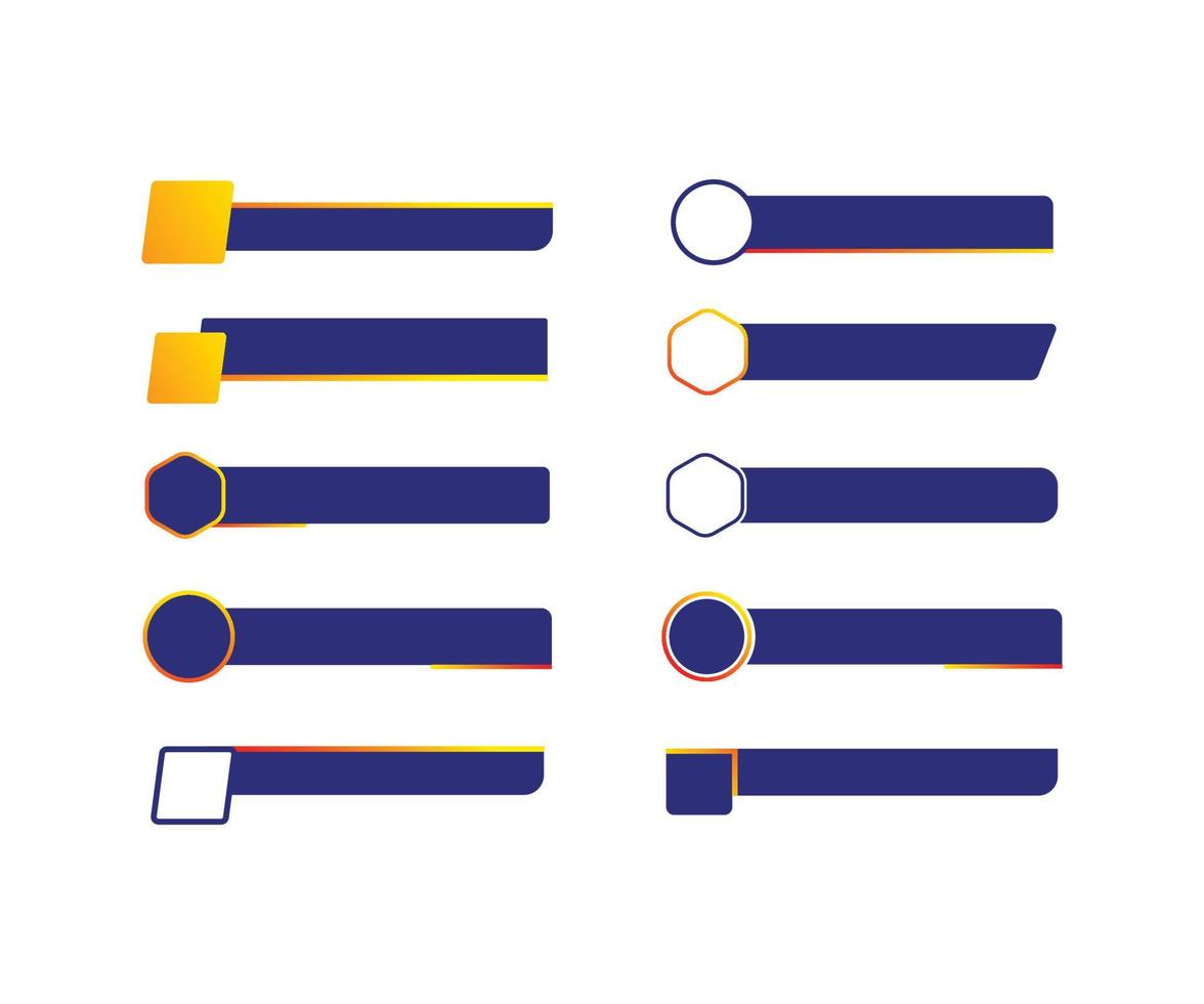 Modern lower third banner collection vector