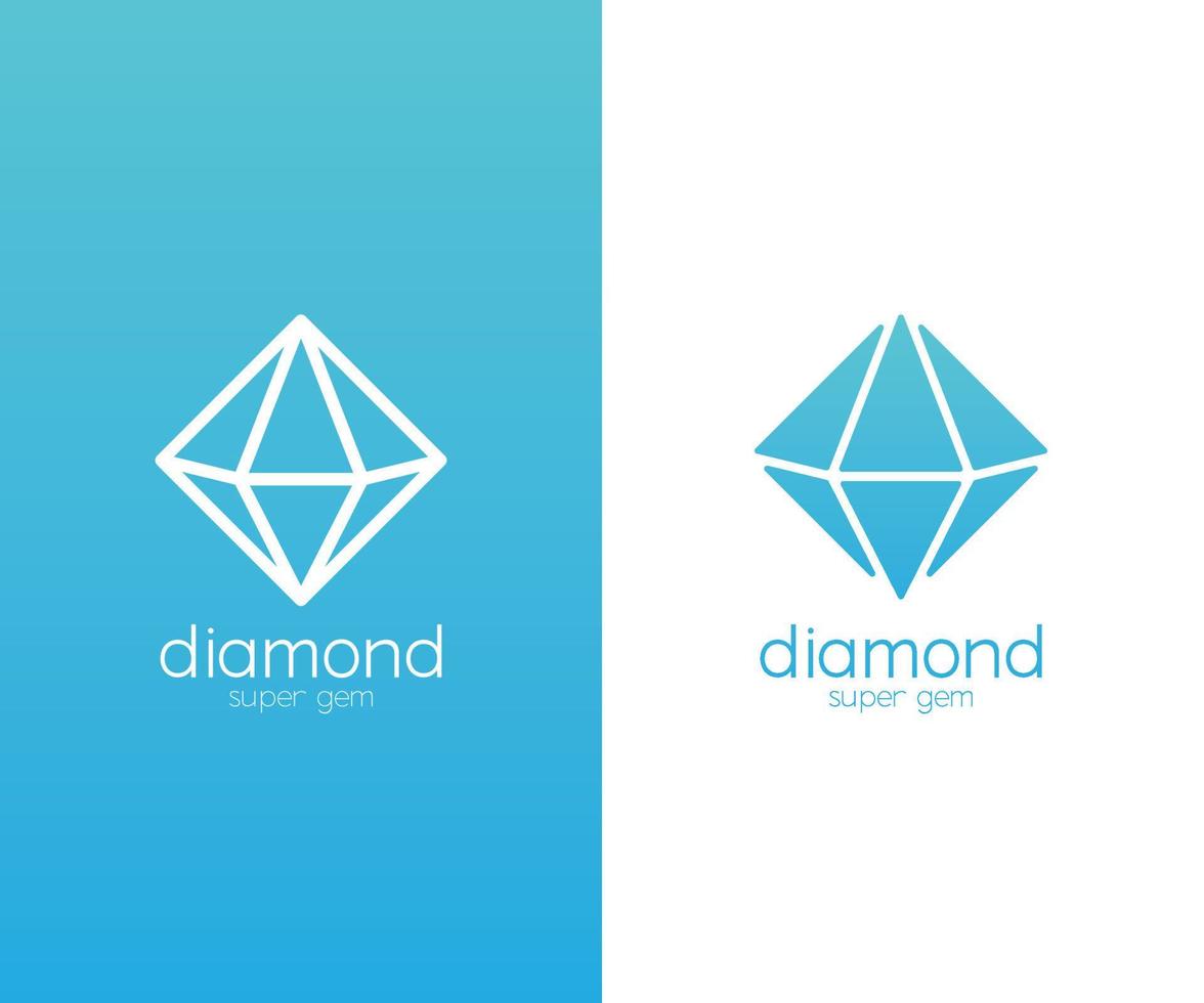 brillante piedra preciosa diamante ilustración logo vector
