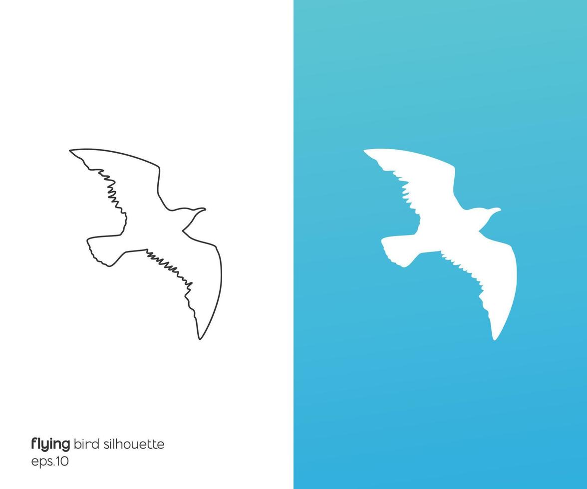 Flying bird silhouette illustration vector