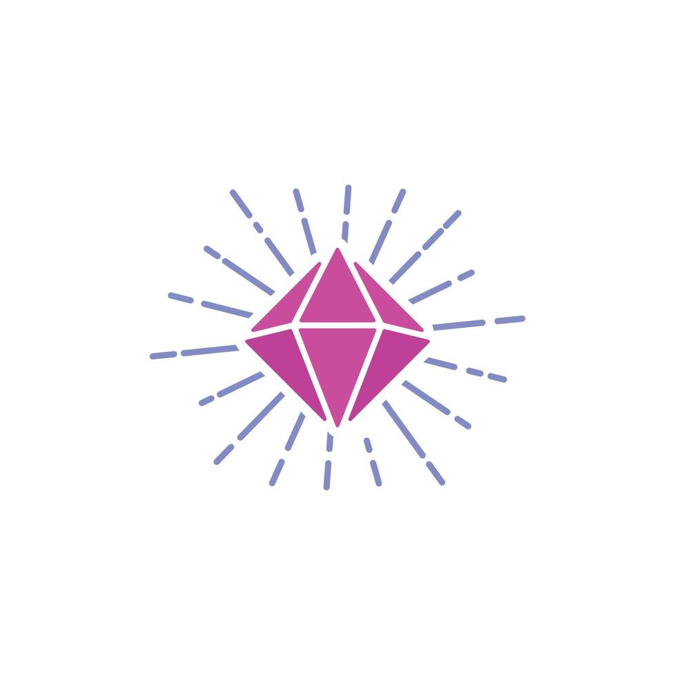 Shiny gemstone diamond illustration logo vector