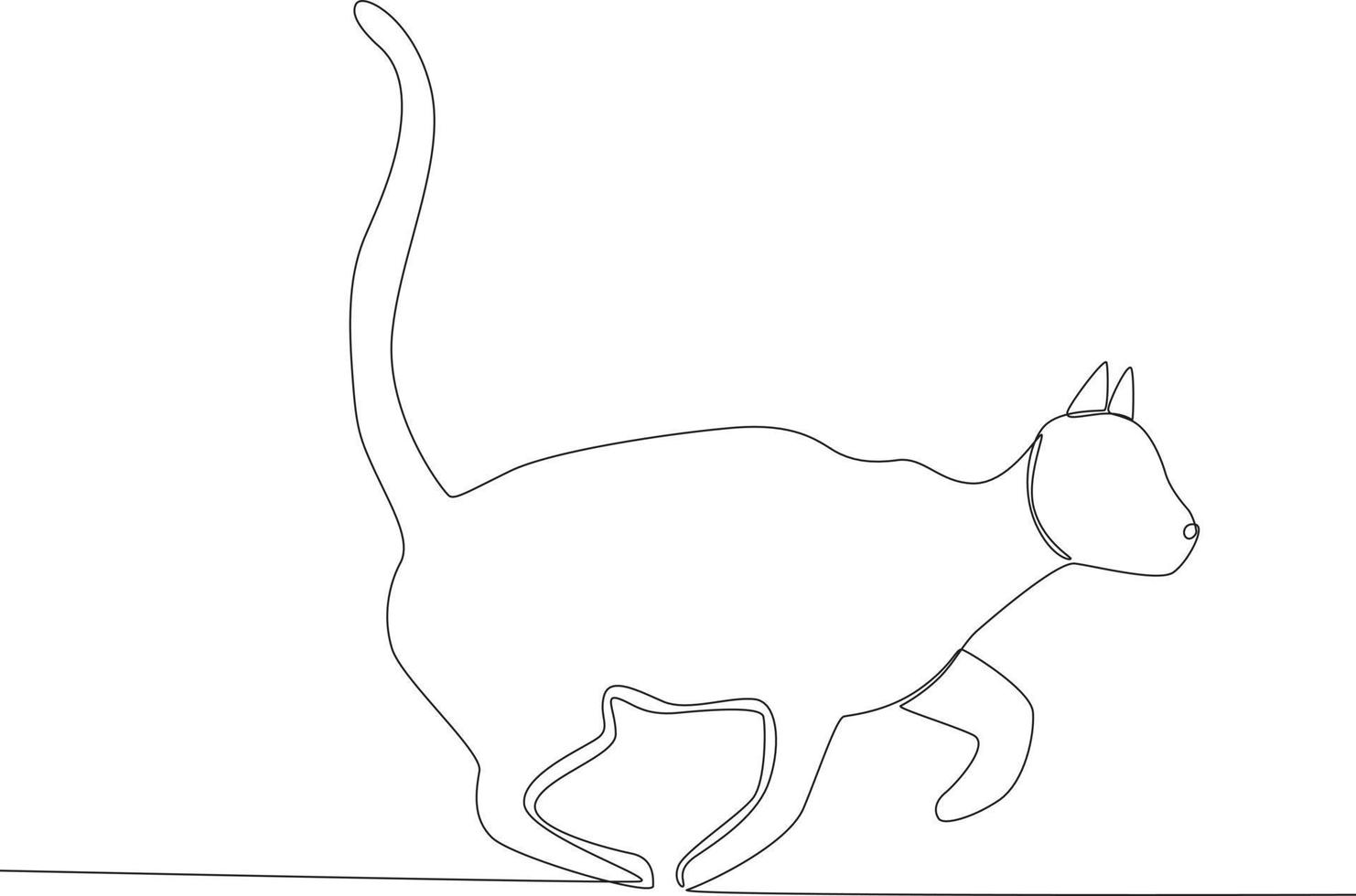 un gato caminando con uno pierna elevado vector