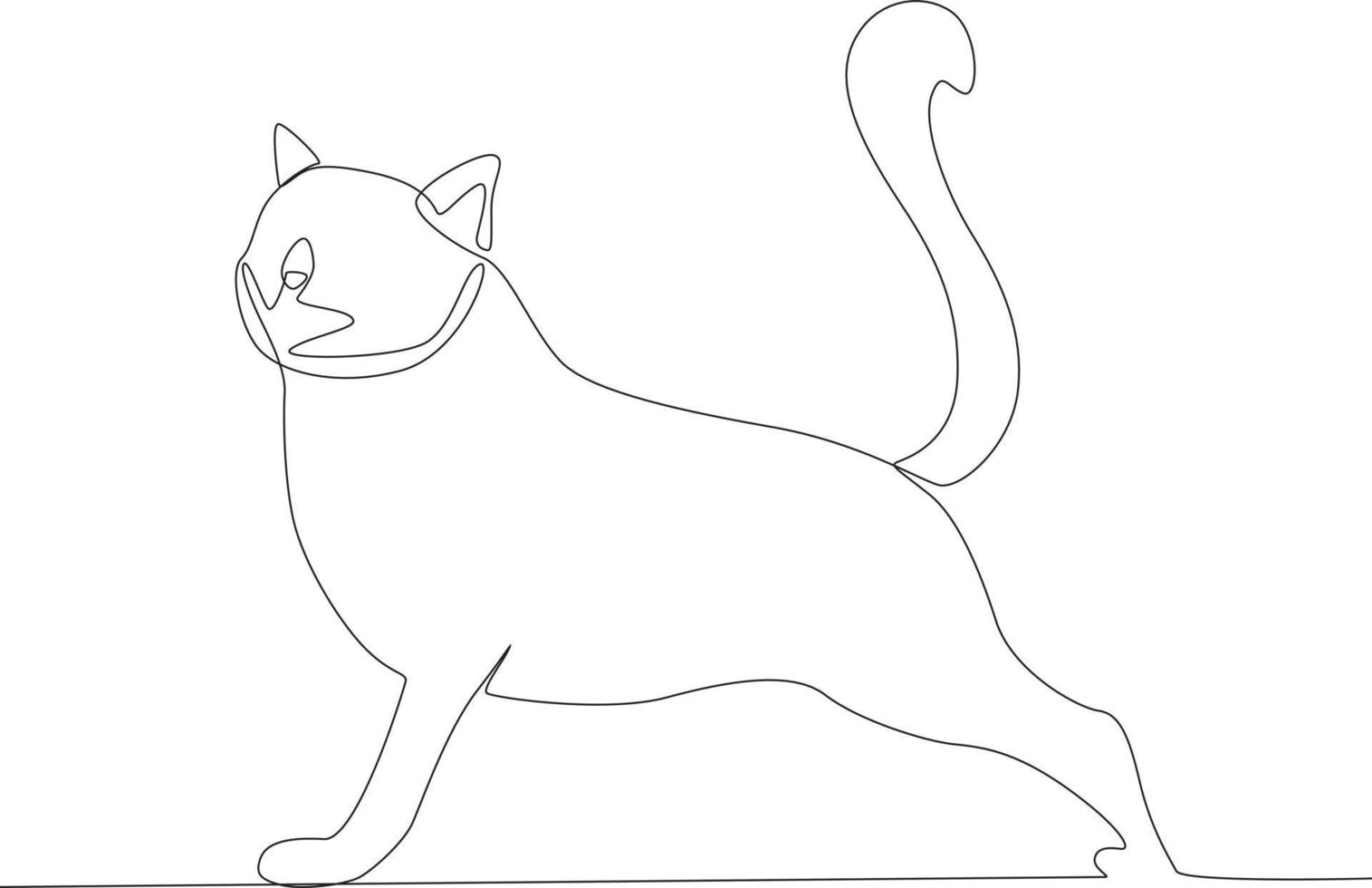 A cat is stretching its body vector