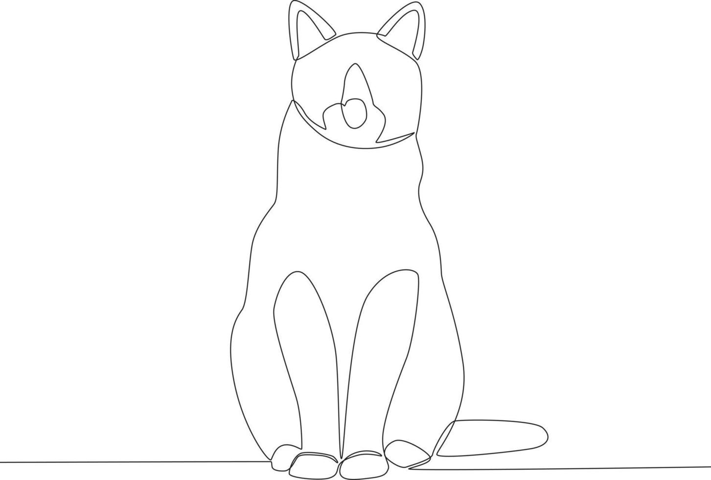 A cute cat sitting looking forward vector