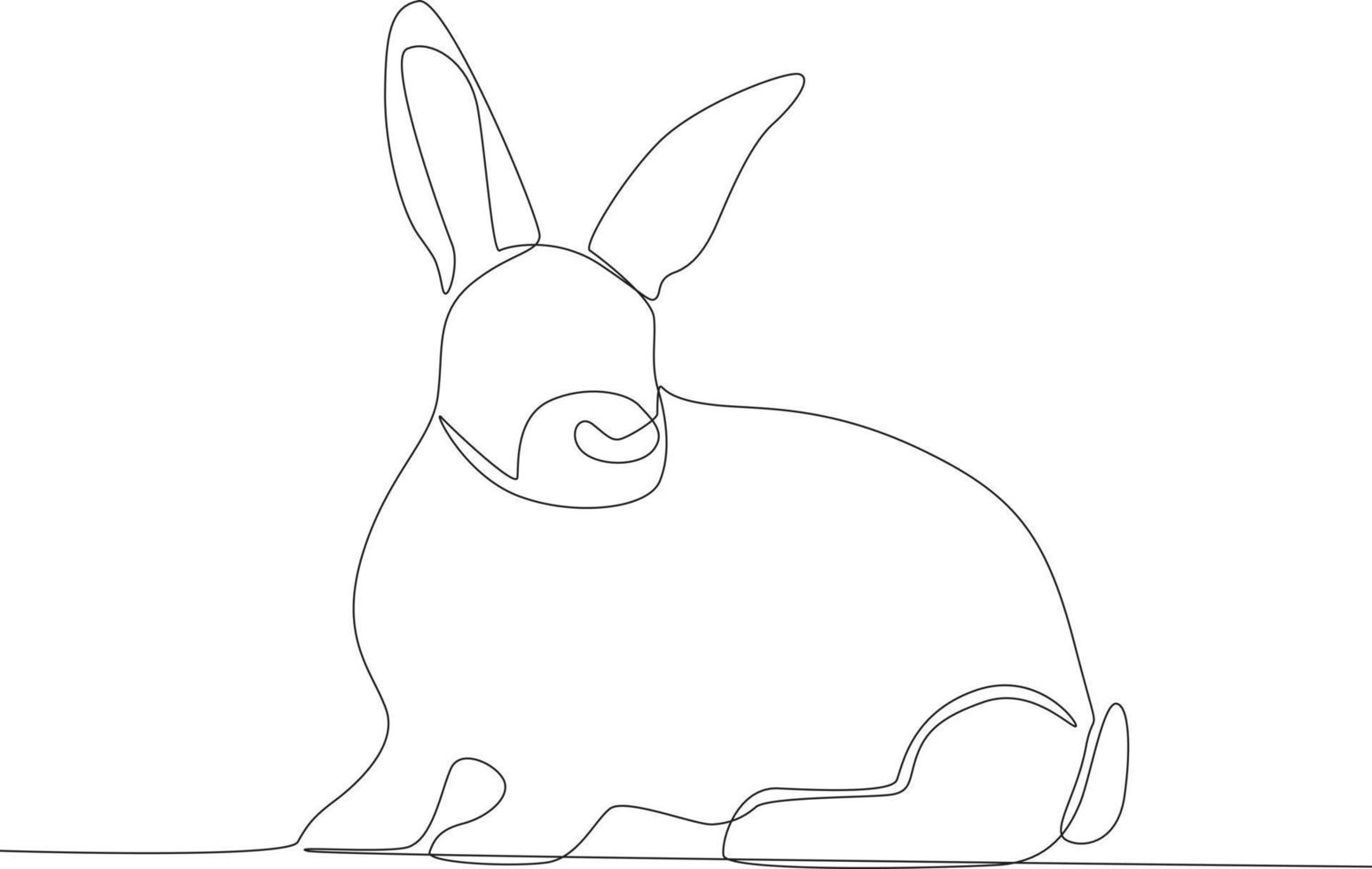 A rabbit sitting looking back vector