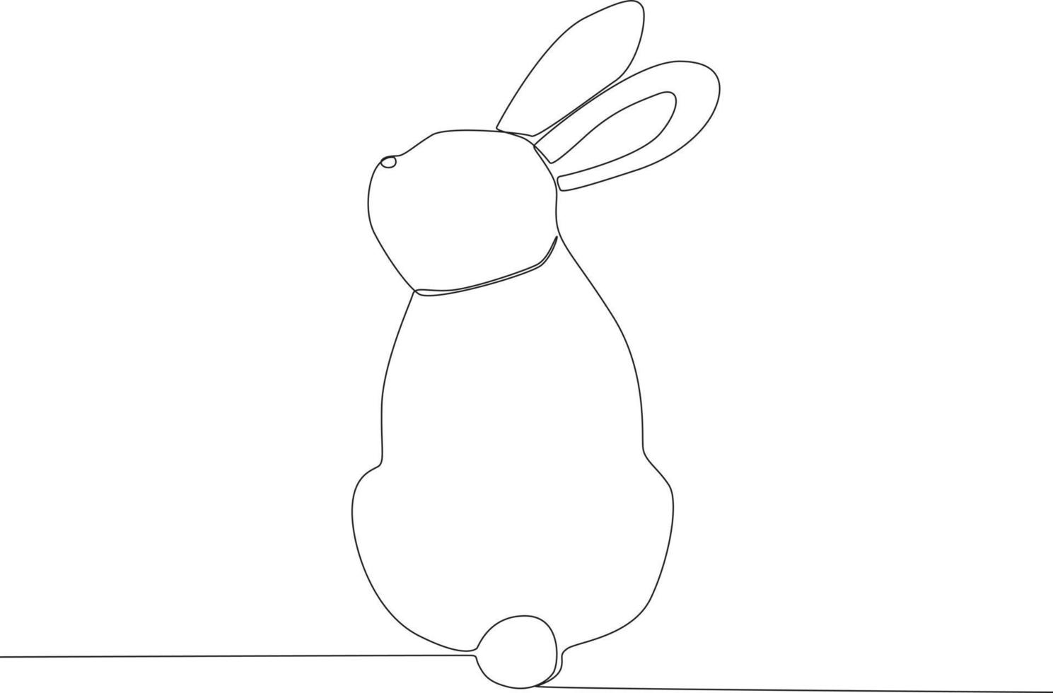 A rabbit looked back vector