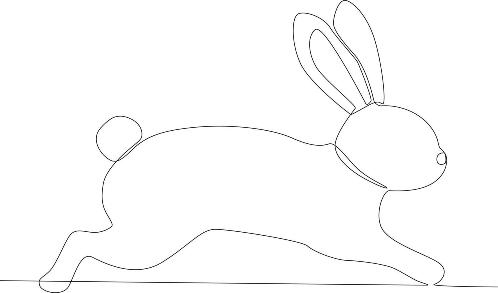 A rabbit jumps in the garden vector
