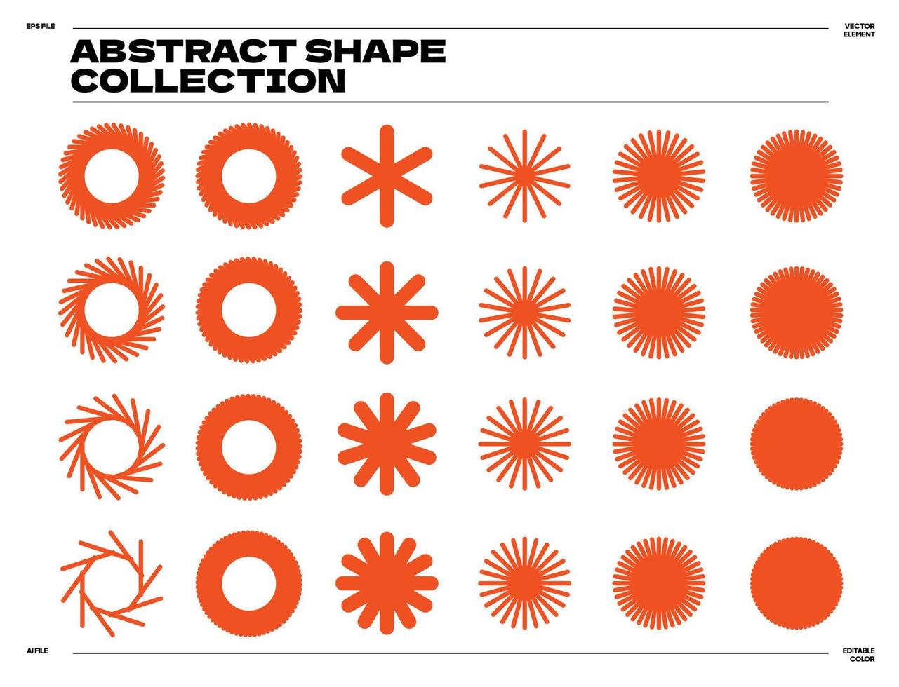 minimalist set of abstract graphic element shape vector