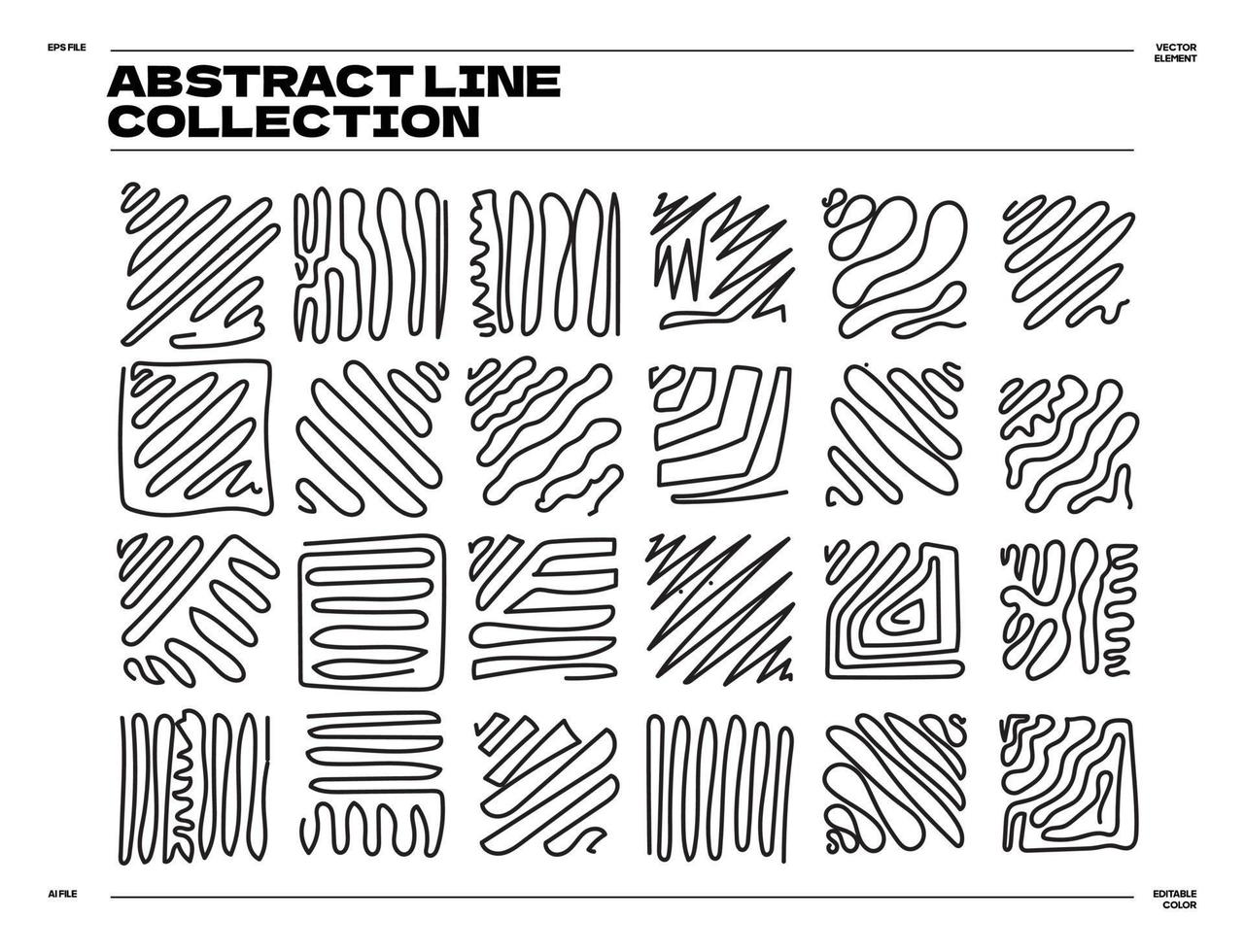 abstract black line collection vector