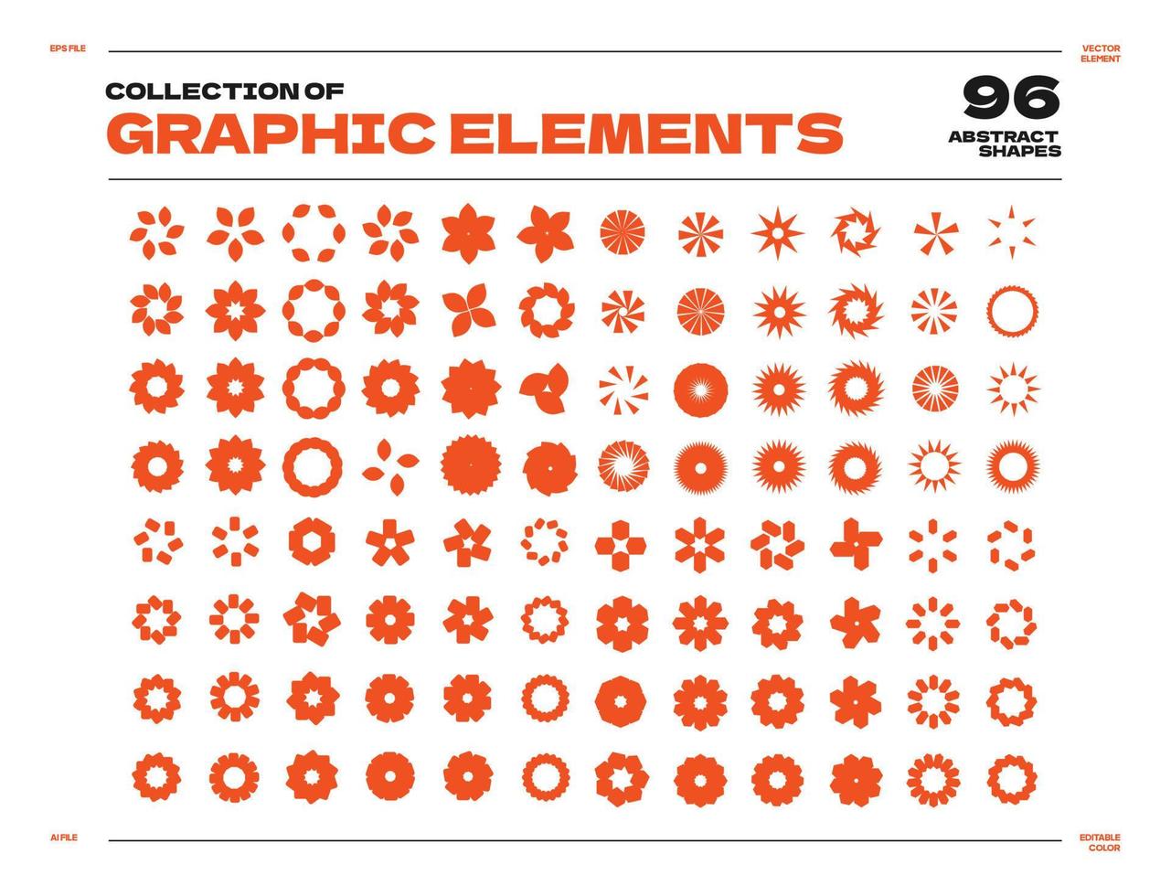 the most complete collection of abstract shapes vector
