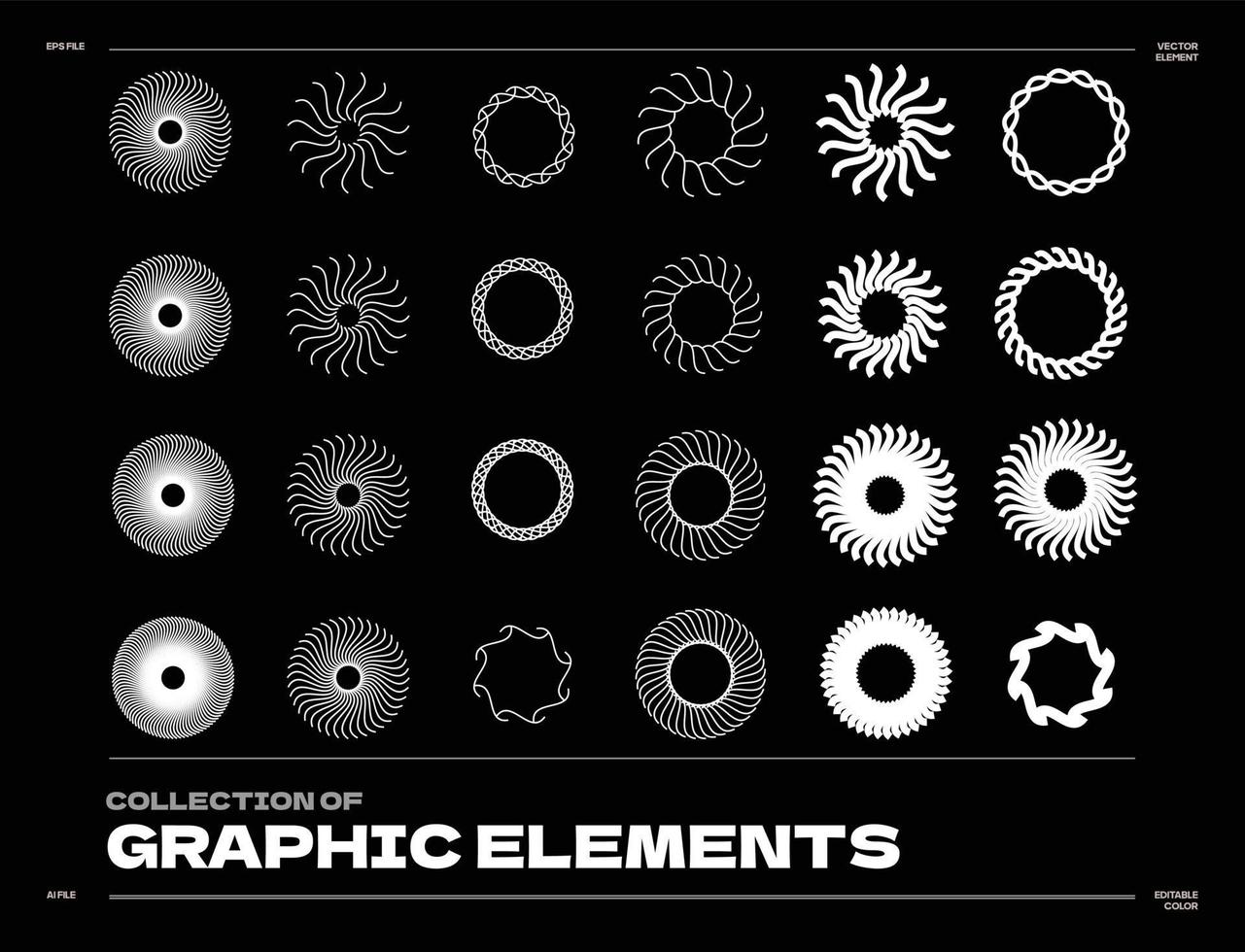 set of abstract graphic element shape vector