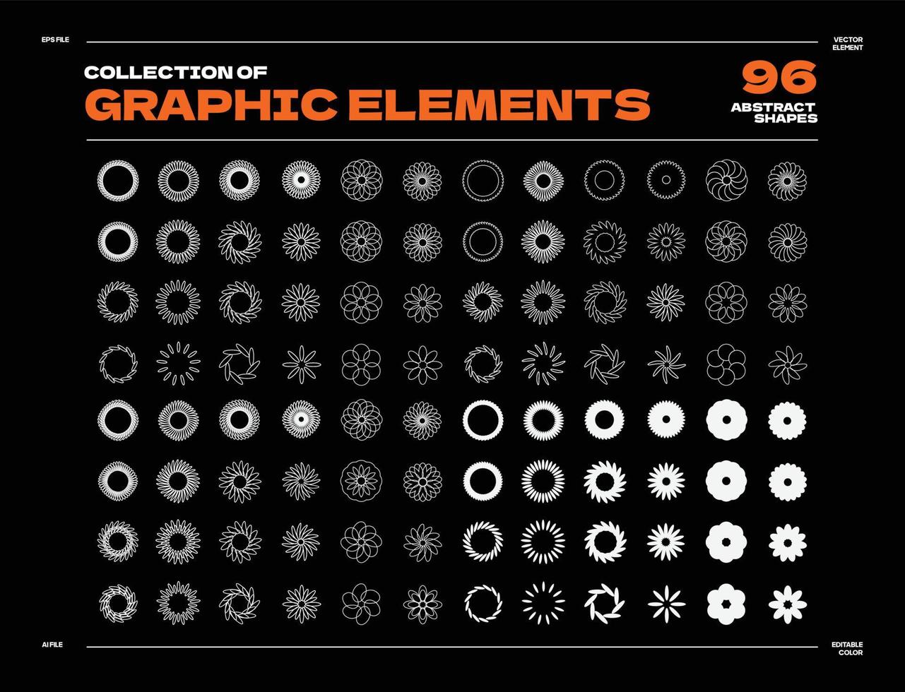 y2k geométrico diseño elemento formas colección vector