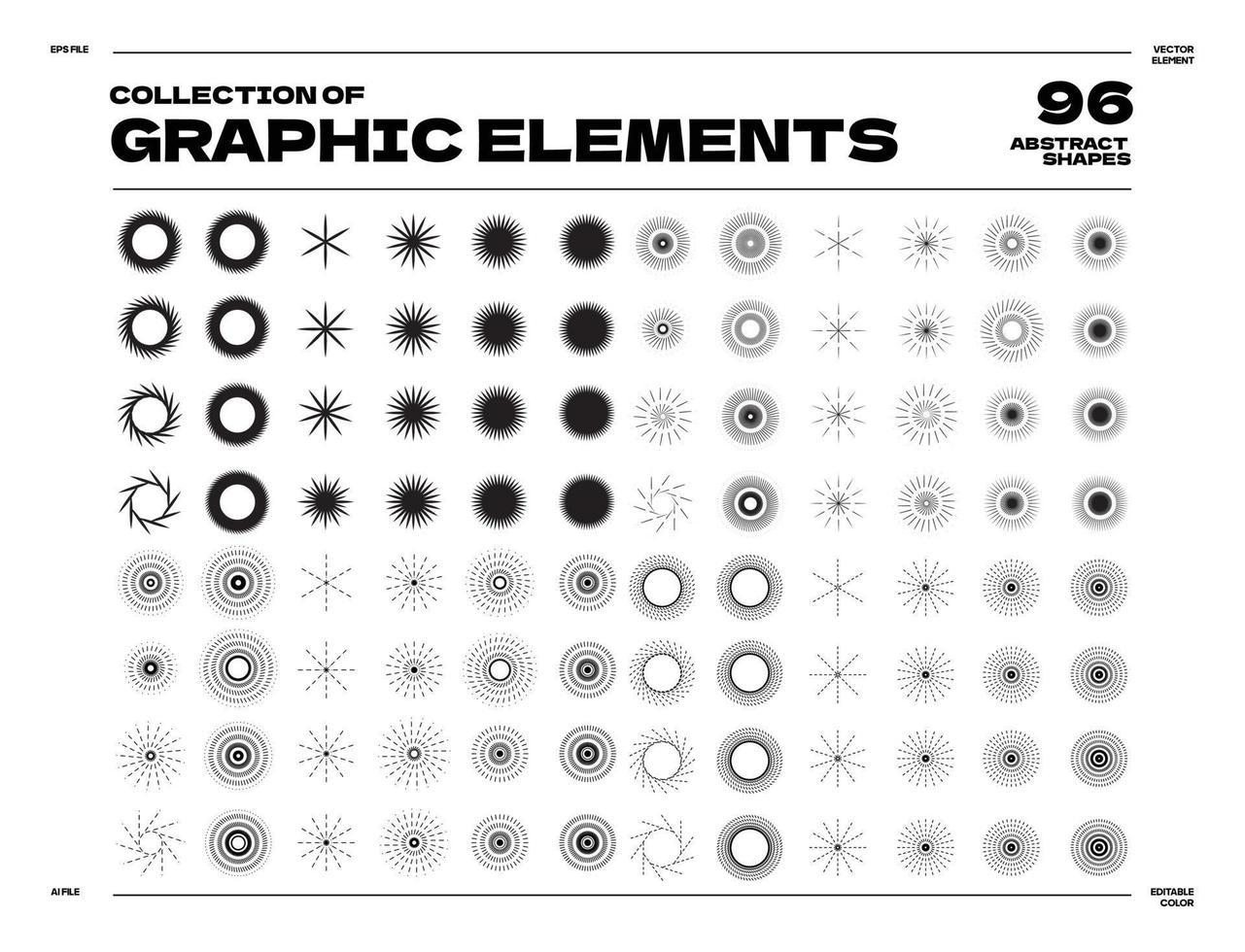 premium Big collection of abstract object shapes vector