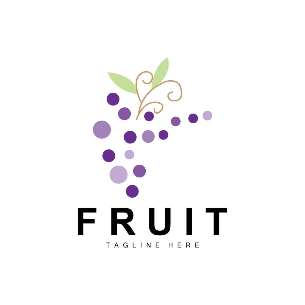 uva logo, granja Fruta vector, Fresco púrpura Fruta diseño, uva producto icono, Fruta tienda vector