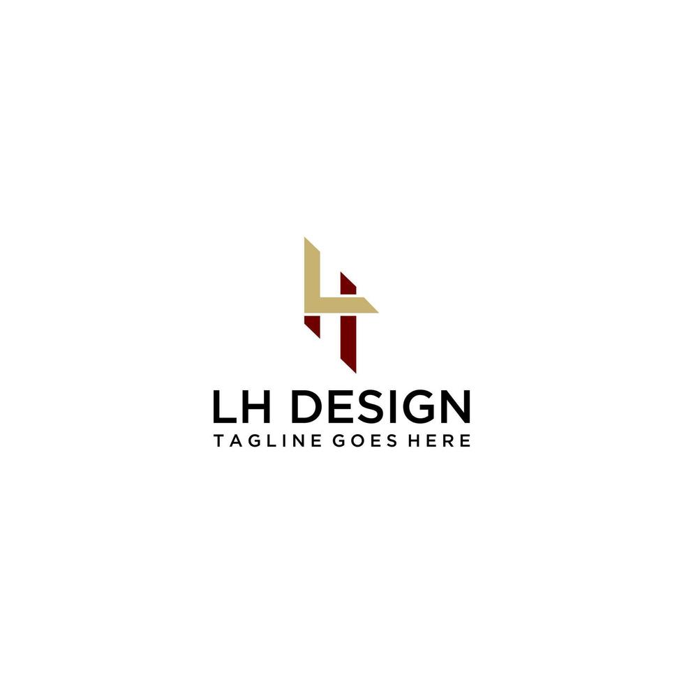 combinación de letra l logo con letra h logo vector