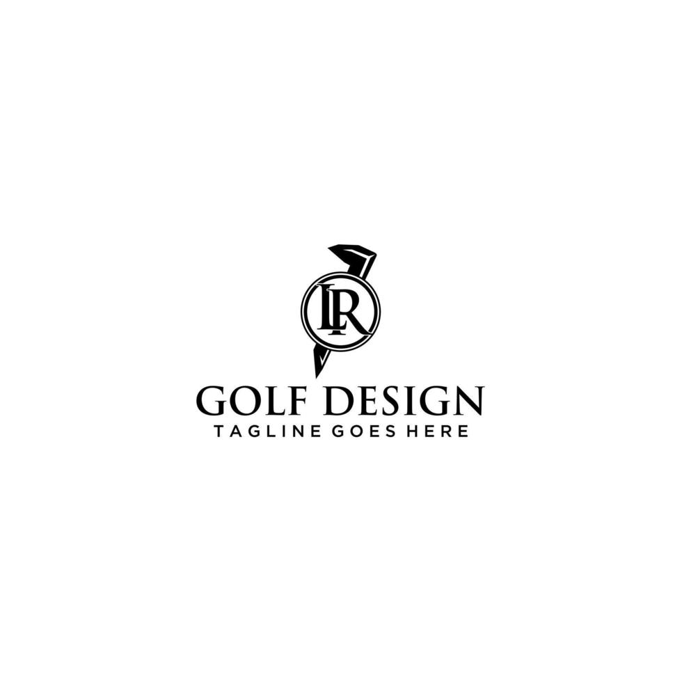 LR initial for golf logo design vector