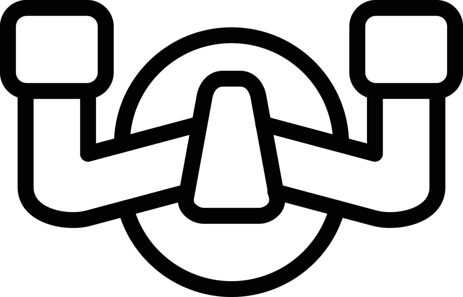Aeroplane Steering Wheel Vector Icon Style