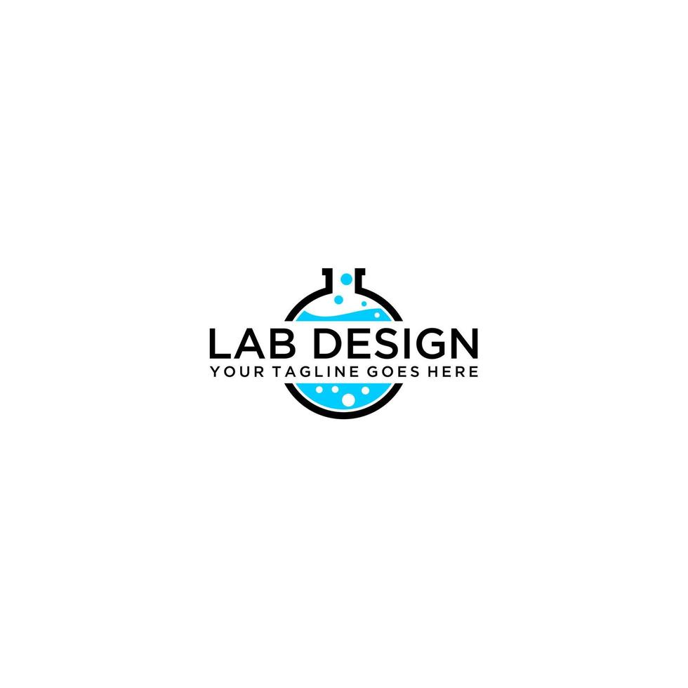 concepto de diseño de logotipo de laboratorio natural, símbolo creativo de ciencia y medicina, plantilla de logotipo de laboratorio ecológico vector