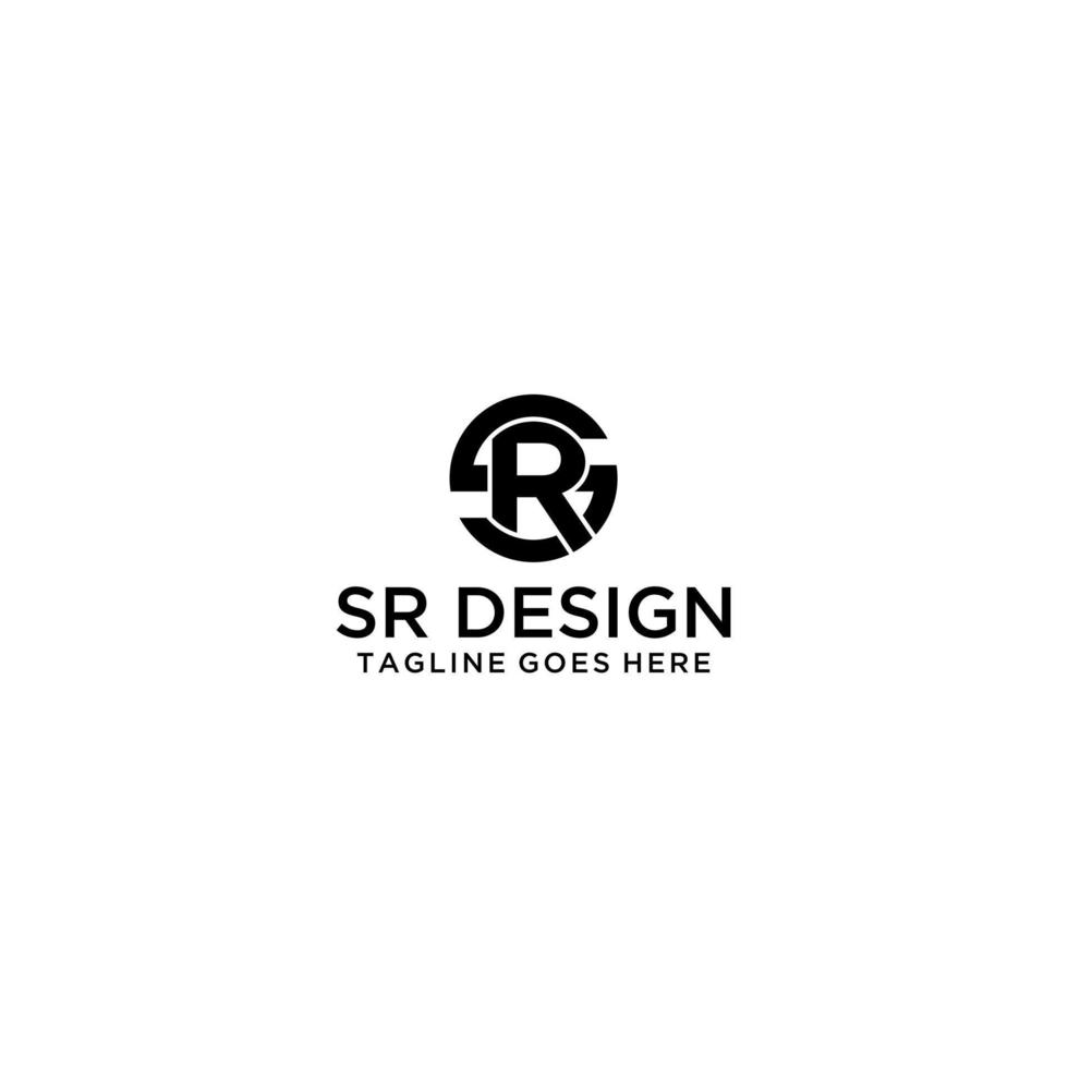 sr rs logo inicial letra diseño vector