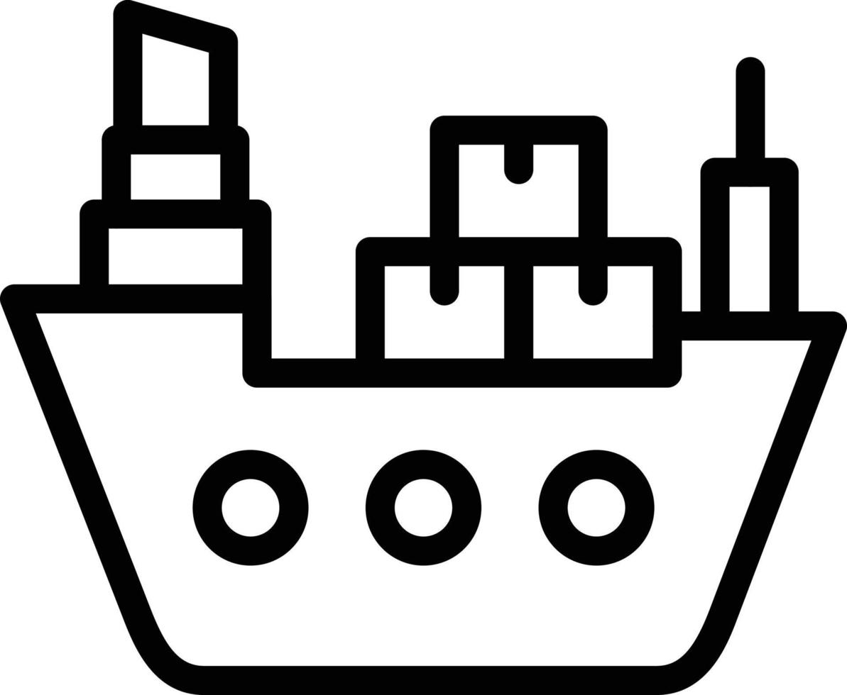 Cargo Ship Vector Icon Style