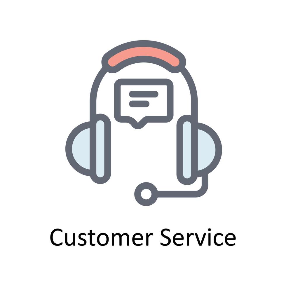 Customer Service Vector Fill outline Icons. Simple stock illustration stock