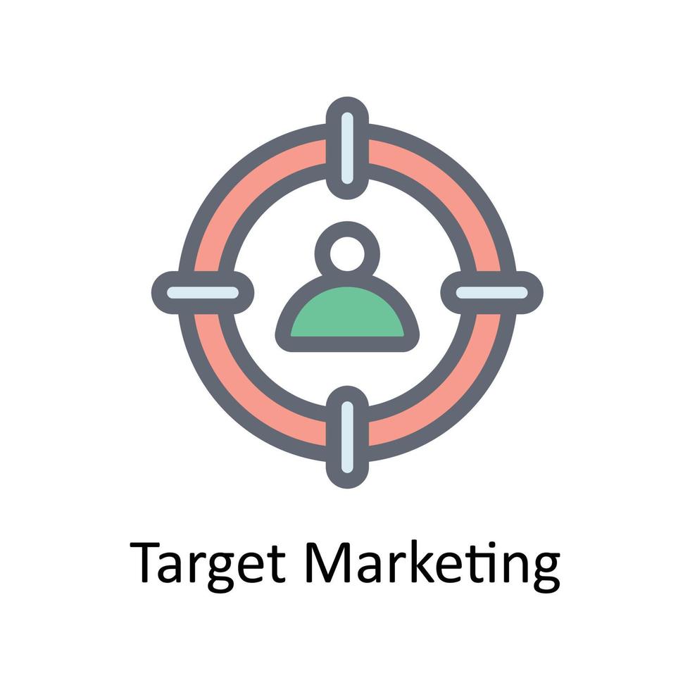 Target Marketing Vector Fill outline Icons. Simple stock illustration stock