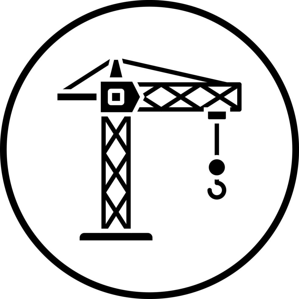 Tower Crane Vector Icon Style