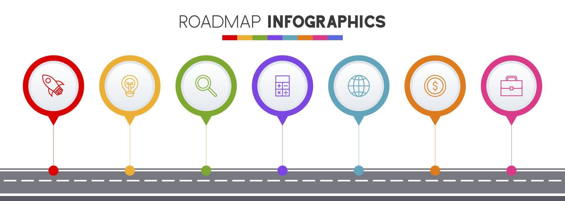 infografia diseño modelo y íconos con 7 7 opciones o 7 7 pasos vector